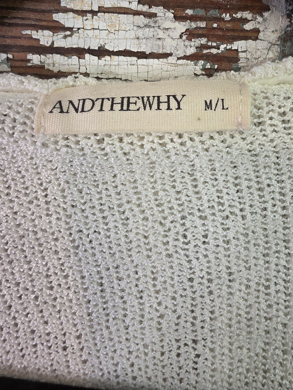 ANDTHEWHY M/L Boho Distressed Ombre Hooded Sweater Oversized Toggle Knit Top - Picture 4 of 5